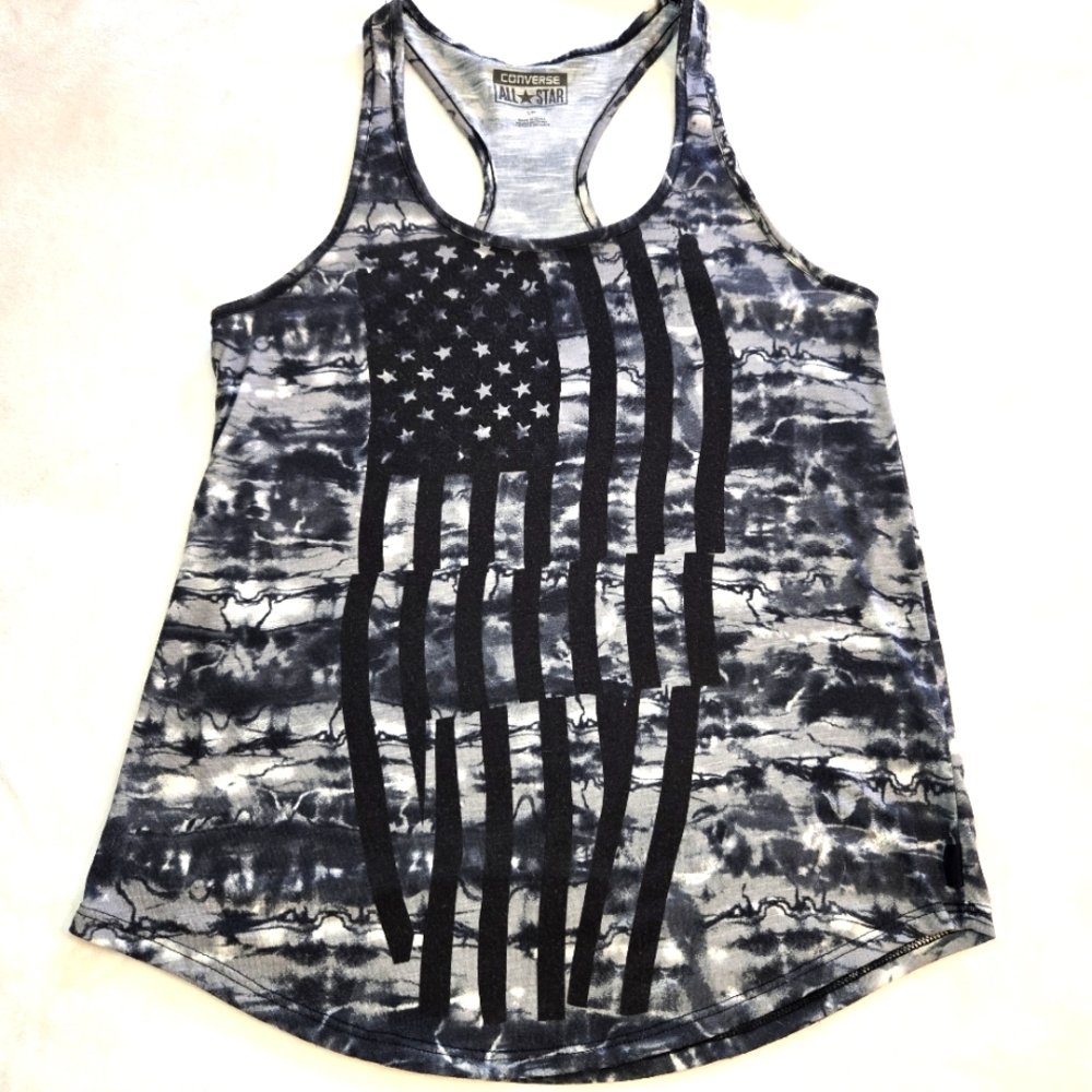 Converse Tank All Star Camo Flag Racerback Top Small Athletic Athleisure Sporty